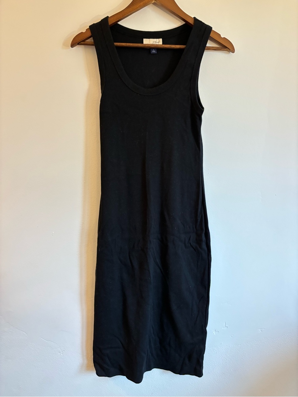 Universal Thread Black Sleeveless Midi ribbed Tank Dress